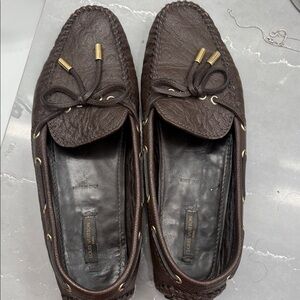 Louis Vuitton Vintage Dark Brown Leather Slip-Ons
